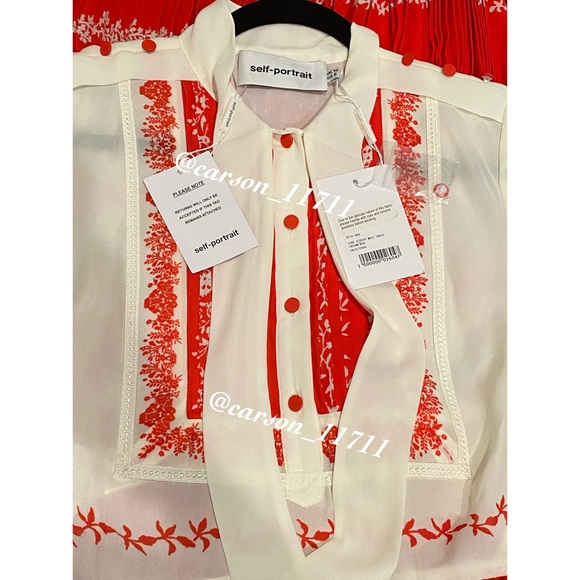 🦄NWT Self Portrait Chiffon Maxi Dress UK10 - Picture 5 of 10